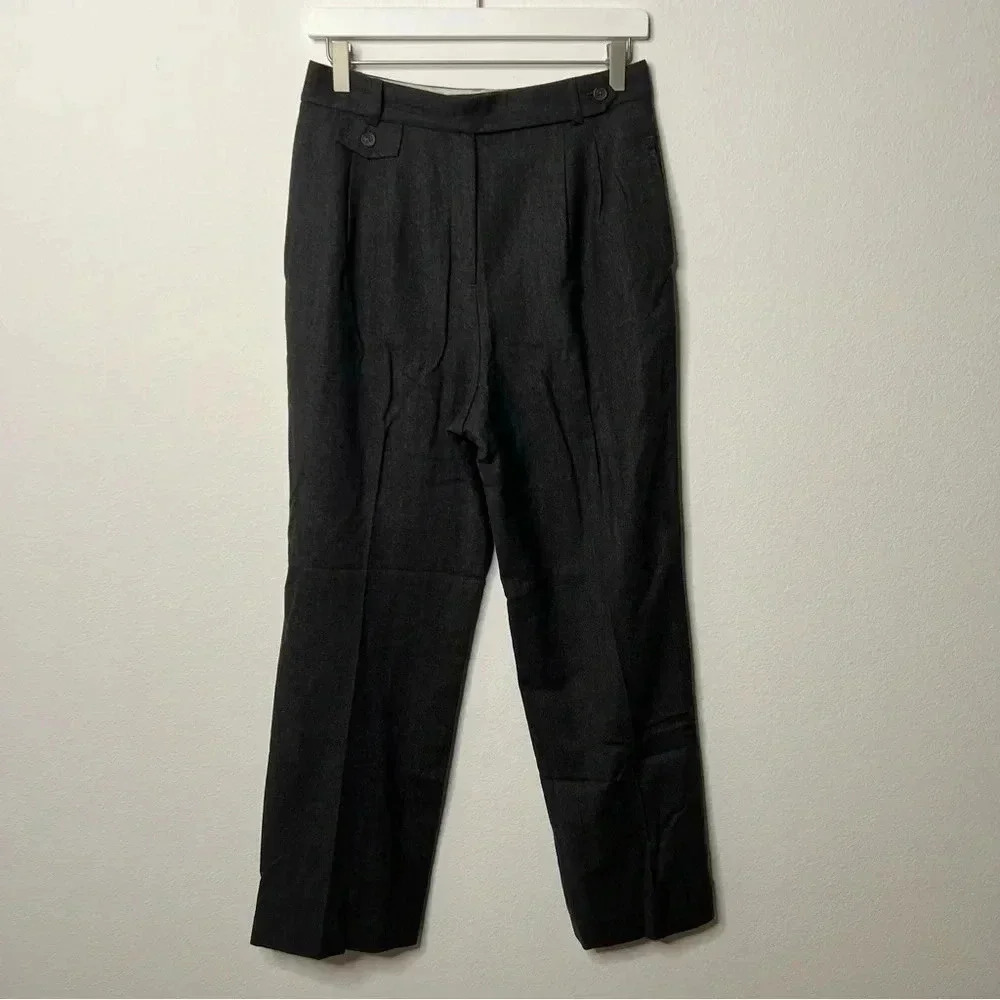 Lands’ End Straight Leg Dress Pants Charcoal Gray Women’s 6